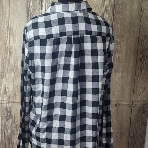 Calvin Klein Plaid Top Womens Sz S/P/CH Black White - Picture 4 of 8